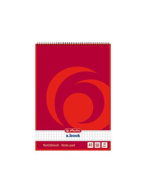 Herlitz spirálblokk A5, 50 lapos, kockás (00110536)