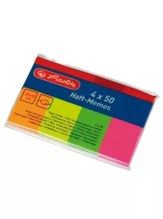   Herlitz öntapadó csík, 4 db, 50x20 mm x 50 lap, neon (00790642)