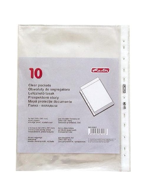 Lefüzhető tasak 10 db A4 víztiszta, 50 mikronos genotherm (09030057)