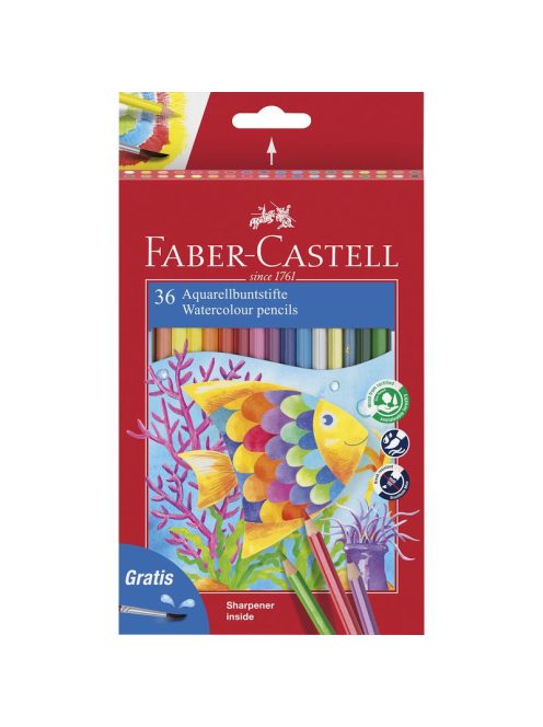 Faber-Castell Színes ceruza készlet   36db-os aquarell + ecset hal 2023 (114437)