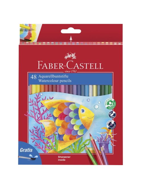 Faber-Castell Színes ceruza készlet   48db-os aquarell + ecset hal 2023 (114448)