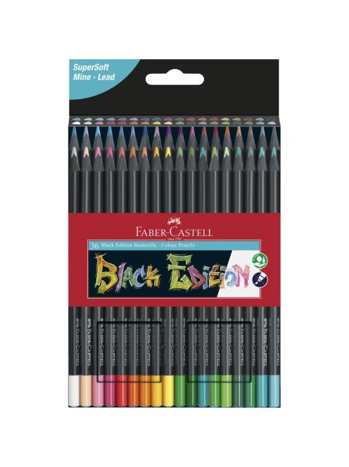 Színes ceruza készlet 36db-os Black Edition fekete test FABER-CASTELL (116436)
