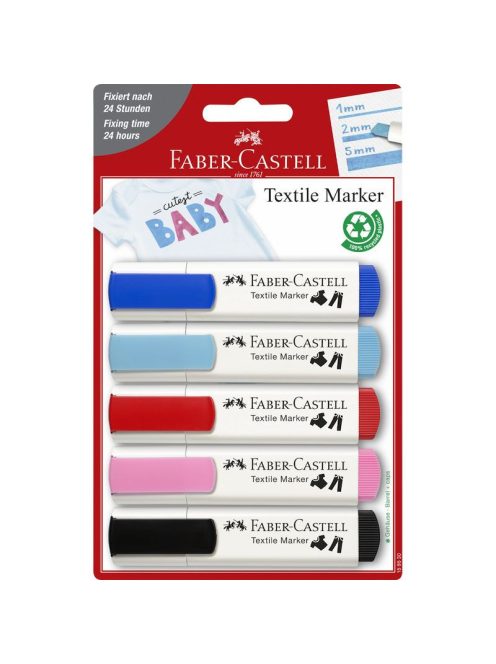 Textílfilc készlet 5db-os pasztell színek BL. FABER-CASTELL (159530)