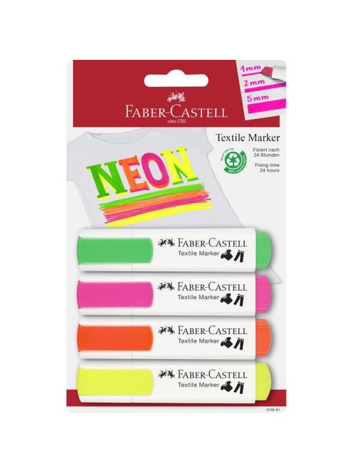 Faber-Castell - Textílfilc készlet 4db-os neon színek BL. (159591)