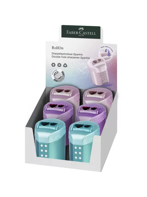 Faber-Castell Hegyező RollOn dupla Sparkle tartályos klf. vegyes szín 2023 (lila,rózsaszín,óceánkék) (183900)