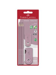  Faber-Castell - Grafitceruza szett 3db-os SPARKLE + Sleeve hegyező +Sleeve radír rózsa árnyékok BL. (217063)