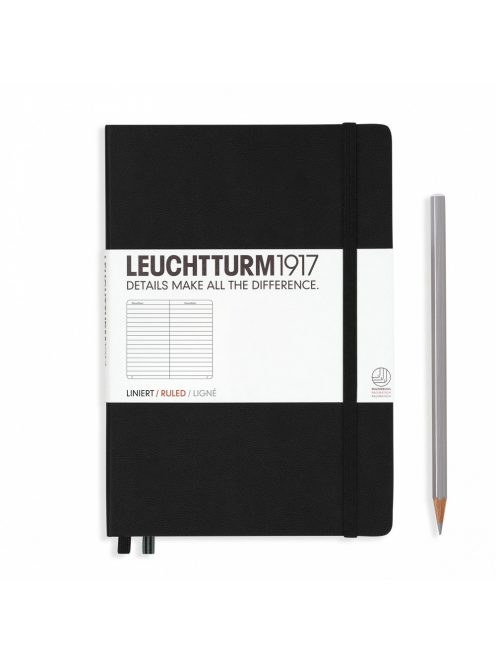 LEUCHTTURM1917 Medium A5 vonalas lapos NOTEBOOK, black