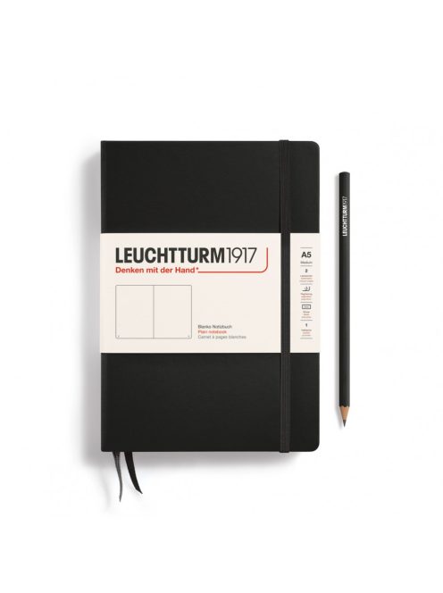 LEUCHTTURM1917 Medium A5 sima lapos NOTEBOOK, black