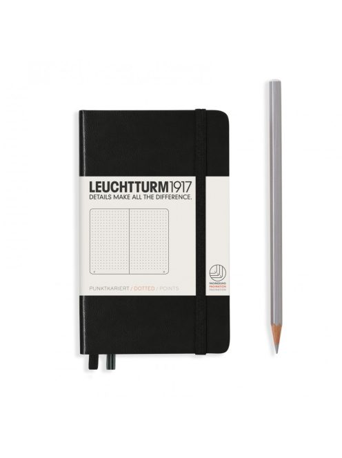 LEUCHTTURM1917 A6 Pocket pontozott lapos NOTEBOOK, black