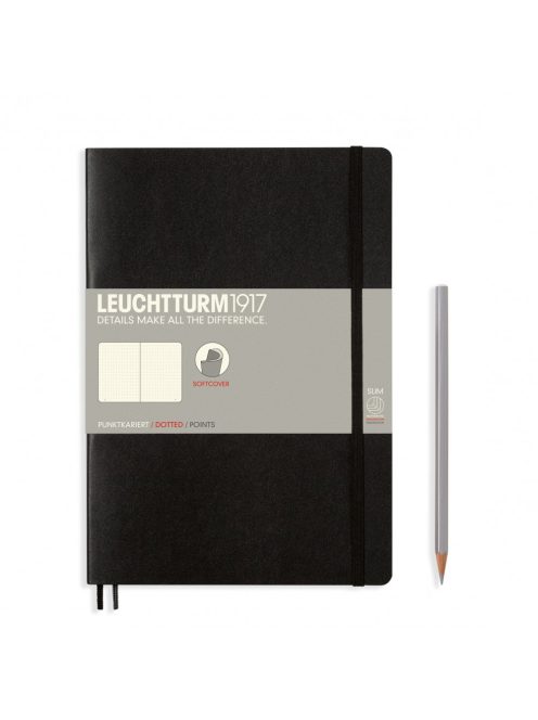 LEUCHTTURM1917 Composition B5 pontozott lapos SOFTCOVER notebook, black