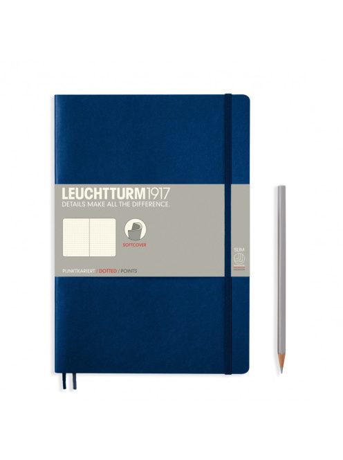 LEUCHTTURM1917 Composition B5 pontozott lapos SOFTCOVER notebook, navy