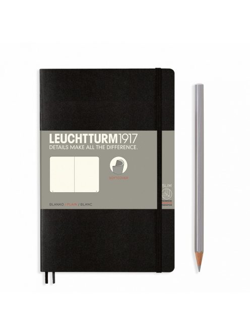 LEUCHTTURM1917 Paperback B6+ pontozott lapos SOFTCOVER notebook, black