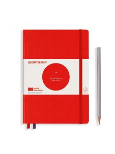   LEUCHTTURM1917 Bauhaus edition - A5 Medium pontozott lapos, red