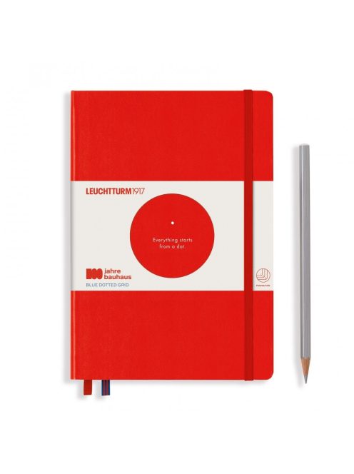 LEUCHTTURM1917 Bauhaus edition - A5 Medium pontozott lapos, red