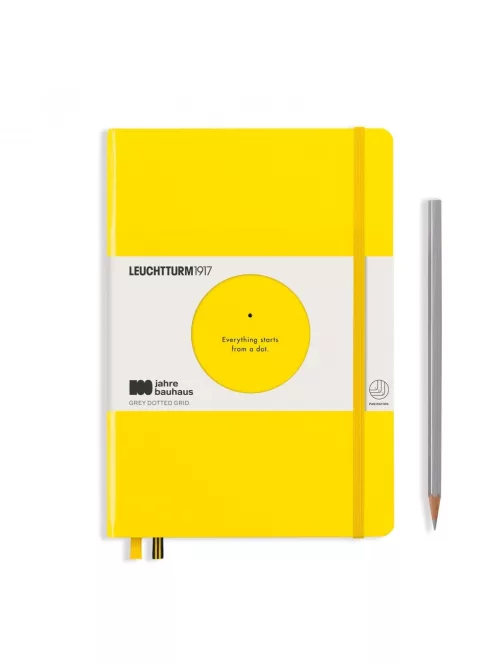 LEUCHTTURM1917 Bauhaus edition - A5 Medium pontozott lapos, lemon