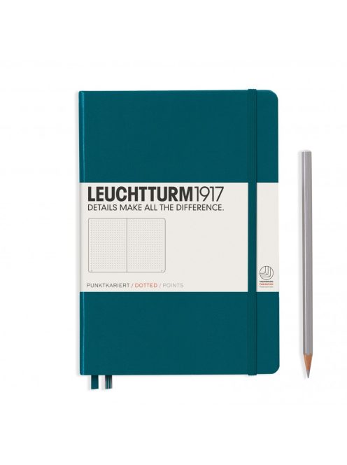 LEUCHTTURM1917 Medium A5 pontozott lapos NOTEBOOK, pacific green