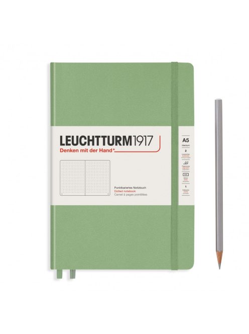 LEUCHTTURM1917 Medium A5 pontozott lapos NOTEBOOK, sage