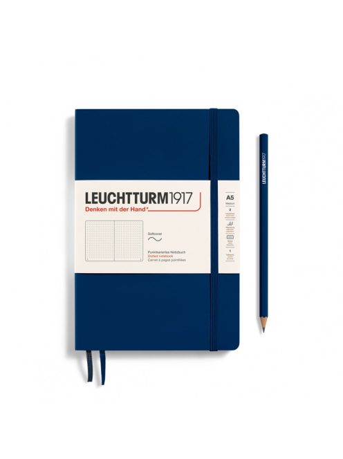 LEUCHTTURM1917 Medium A5 pontozott lapos SOFTCOVER notebook, navy