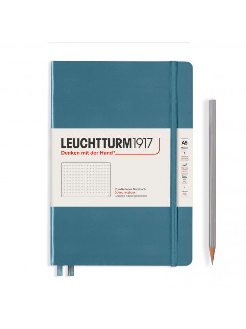 LEUCHTTURM1917 Medium A5 pontozott lapos NOTEBOOK, stone blue