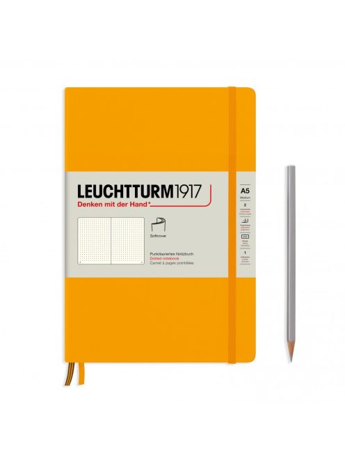 LEUCHTTURM1917 Medium A5 pontozott lapos SOFTCOVER notebook, rising sun