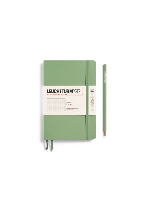 LEUCHTTURM1917 Paperback B6+ pontozott lapos SOFTCOVER notebook, sage