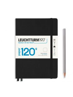   LEUCHTTURM1917 Medium Edition 120g A5 sima lapos NOTEBOOK, fekete