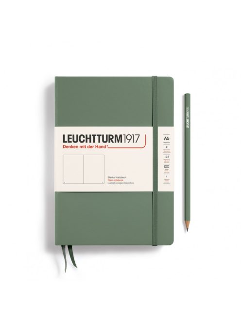 LEUCHTTURM1917 Medium A5 sima lapos NOTEBOOK, olive