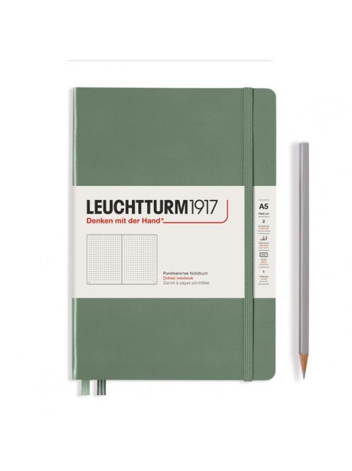 LEUCHTTURM1917 Medium A5 pontozott lapos NOTEBOOK, olive