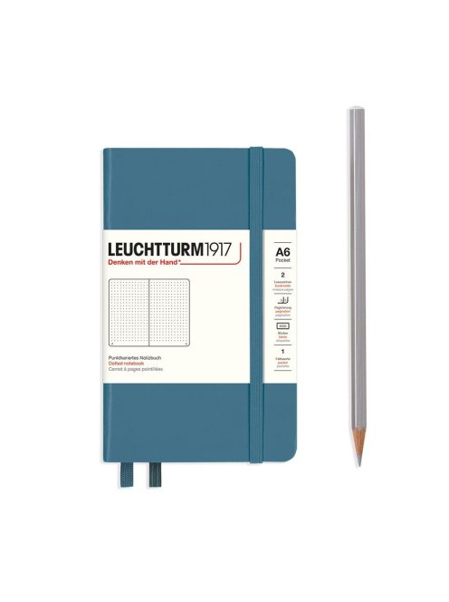 LEUCHTTURM1917 A6 Pocket pontozott lapos NOTEBOOK, kőkék