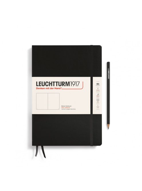 LEUCHTTURM1917 Composition B5 sima lapos NOTEBOOK, kemény borító, fekete