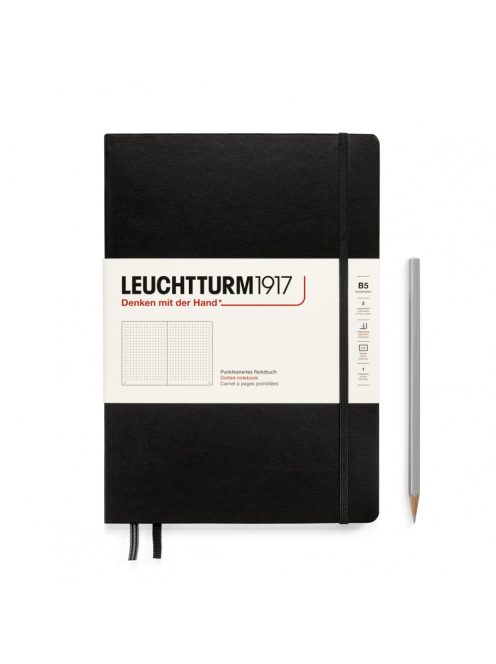LEUCHTTURM1917 Composition B5 pontozott lapos NOTEBOOK, kemény borító, fekete