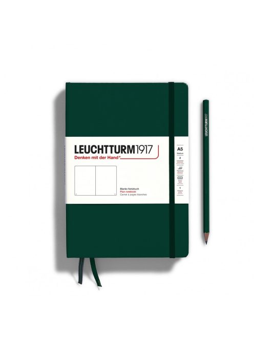LEUCHTTURM1917 Medium A5 sima lapos NOTEBOOK, forest green