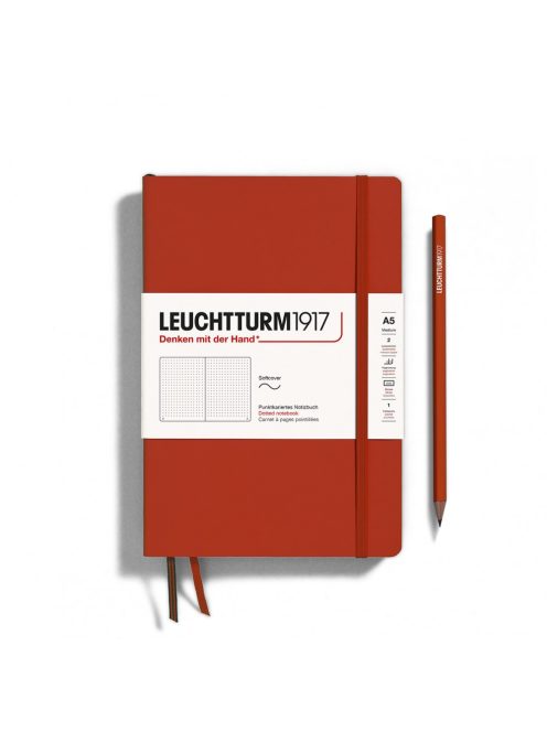 LEUCHTTURM1917 Medium A5 pontozott lapos SOFTCOVER notebook, fox red
