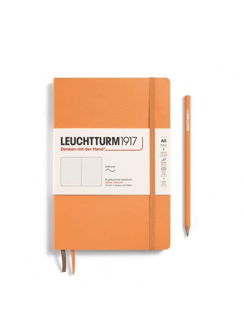 LEUCHTTURM1917 Medium A5 pontozott lapos SOFTCOVER notebook, apricot