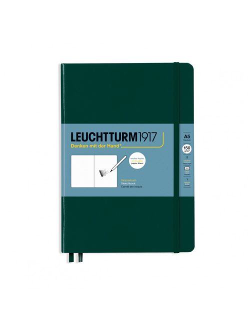 LEUCHTTURM1917 Sketchbook Medium A5 Hardcover álló, erdő zöld