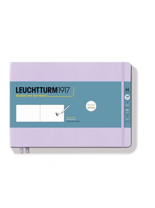 LEUCHTTURM1917 Sketchbook A5 fekvő, lila