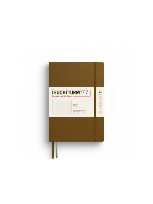 LEUCHTTURM1917 Medium A5 pontozott lapos SOFTCOVER notebook, spice brown