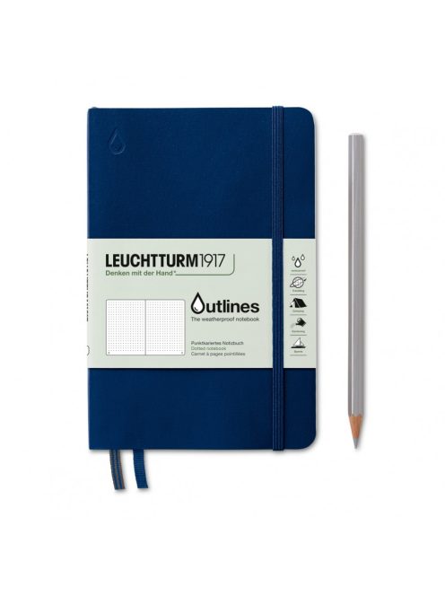 LEUCHTTURM1917 Outlines notebook pontozott lapos B6+, Navy Blue