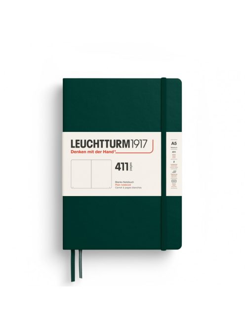 LEUCHTTURM1917 Medium A5 sima lapos NOTEBOOK 411, Forest Green