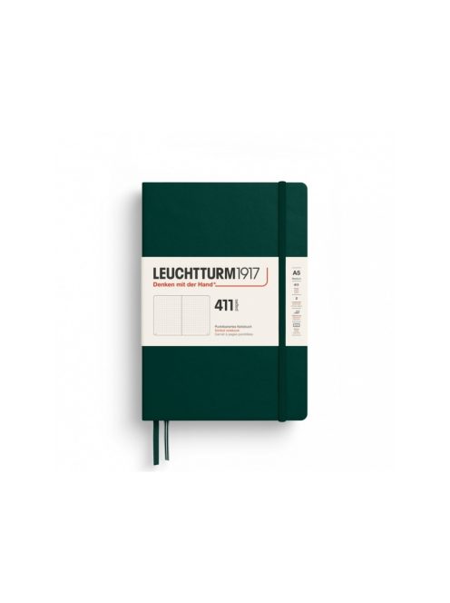 LEUCHTTURM1917 Medium A5 pontozott lapos NOTEBOOK 411, Forest Green