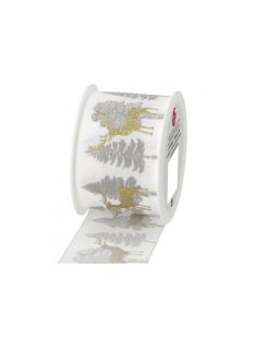 Karácsonyi textilszalag Szarvas 2 m x 40 mm