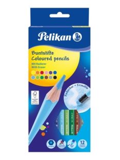 Pelikan Színesceruza/12 szín radírozható (4012700700681)