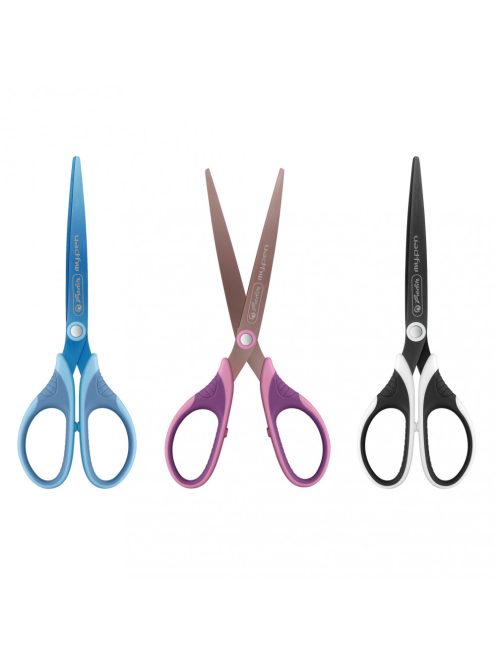 Olló my.pen 18 cm balkezes fekete/fehér, ergonomikus, bliszteres (50027194)