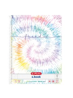   Spirálfüzet A4/80 lap, lyuk.+perf., kockás,  Batik Freedom (50044115)
