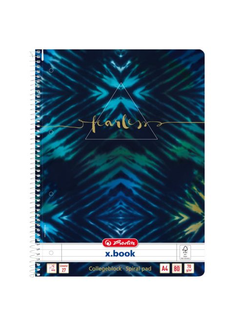 Spirálfüzet A4/80 lap, lyuk.+perf., vonalas,  Batik Fearless (50044160)