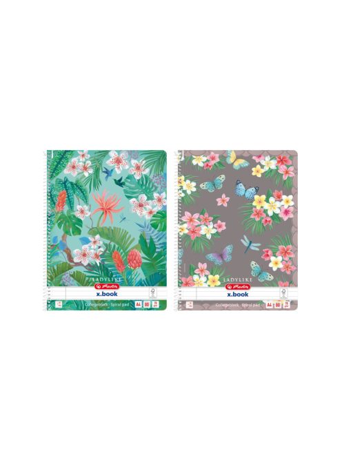 Spirálfüzet A4/80 lap, nem lyukasztott, perforált, vonalas, Ladylike (50044245)