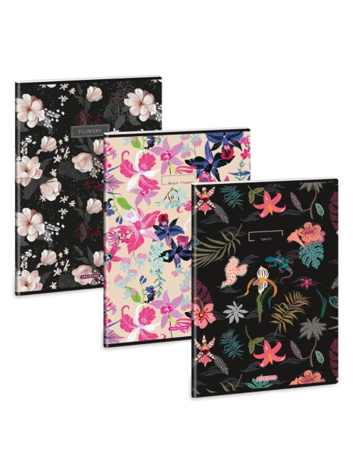 Ars Una Flowers-mix A/4 extra kapcsos füzet-vonalas