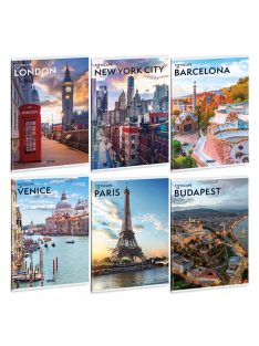 Ars Una Cityscape A/4 extra kapcsos füzet-négyzethálós