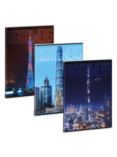 Ars Una Hightower A/4 extra kapcsos füzet-négyzethálós