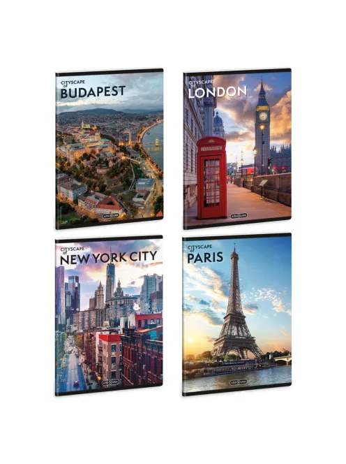 Ars Una Cityscape  A/5 extra kapcsos füzet-vonalas